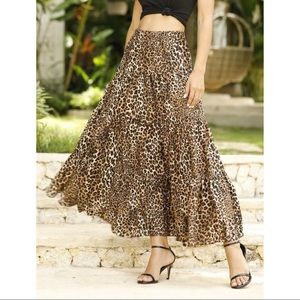 SHEIN Leopard Print Elastic Waist Skirt